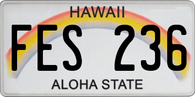 HI license plate FES236