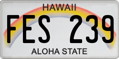 HI license plate FES239