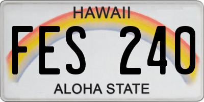 HI license plate FES240