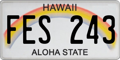 HI license plate FES243