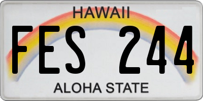 HI license plate FES244