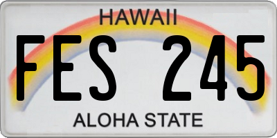 HI license plate FES245