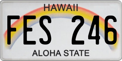 HI license plate FES246