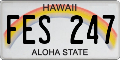 HI license plate FES247