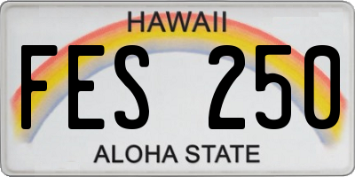 HI license plate FES250