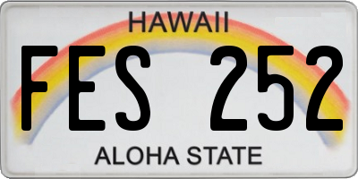 HI license plate FES252