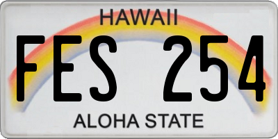 HI license plate FES254