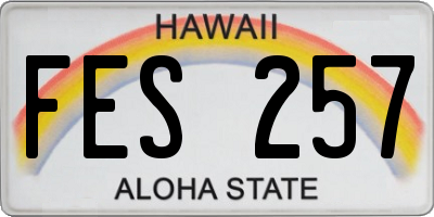 HI license plate FES257