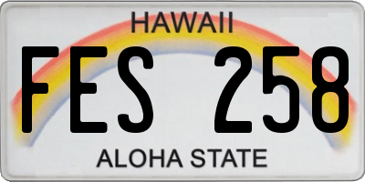 HI license plate FES258
