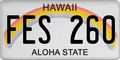 HI license plate FES260