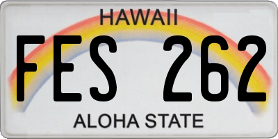 HI license plate FES262