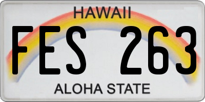 HI license plate FES263
