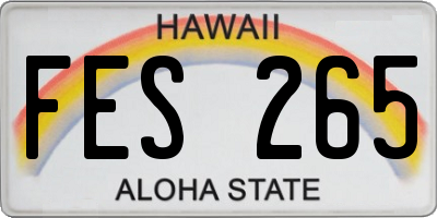 HI license plate FES265
