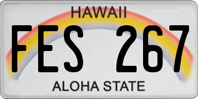 HI license plate FES267