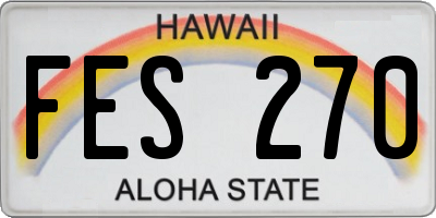 HI license plate FES270