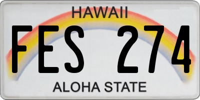 HI license plate FES274