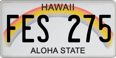 HI license plate FES275