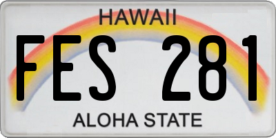 HI license plate FES281