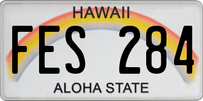 HI license plate FES284