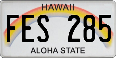 HI license plate FES285