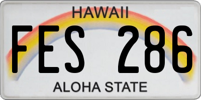 HI license plate FES286