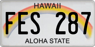 HI license plate FES287