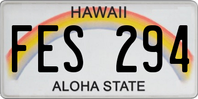 HI license plate FES294