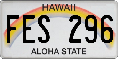 HI license plate FES296