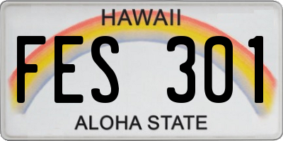 HI license plate FES301