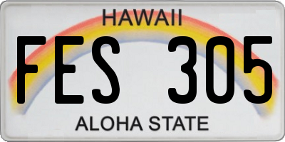 HI license plate FES305