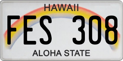 HI license plate FES308