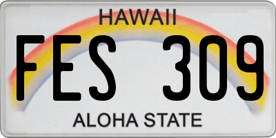 HI license plate FES309