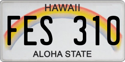 HI license plate FES310