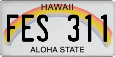 HI license plate FES311