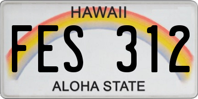 HI license plate FES312