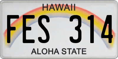 HI license plate FES314