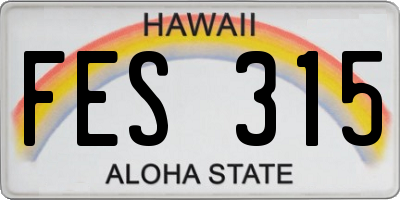 HI license plate FES315