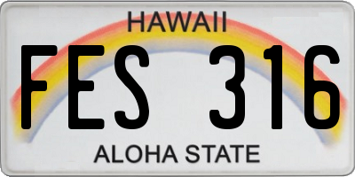 HI license plate FES316