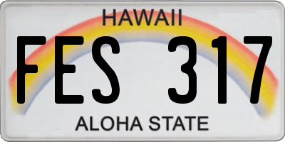 HI license plate FES317