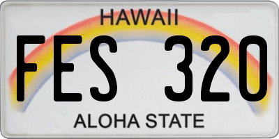 HI license plate FES320