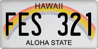 HI license plate FES321