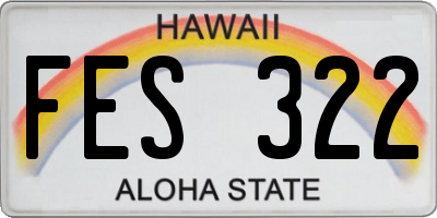 HI license plate FES322