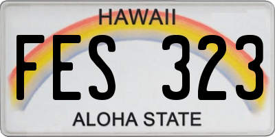HI license plate FES323