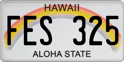 HI license plate FES325