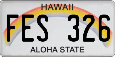 HI license plate FES326
