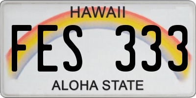 HI license plate FES333