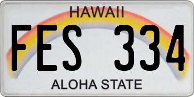 HI license plate FES334