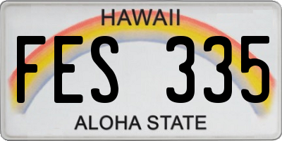 HI license plate FES335