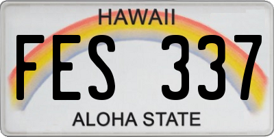 HI license plate FES337