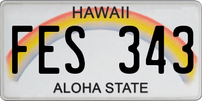 HI license plate FES343